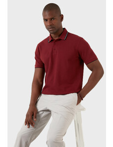 Exxe Pamuklu Regular Fit Düğmeli T Shirt Erkek Polo Ex661 Bordo
