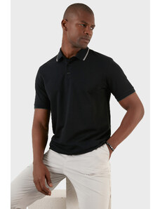 Exxe Pamuklu Regular Fit Düğmeli T Shirt Erkek Polo Ex661 Siyah