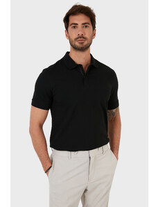 Exxe Pamuklu Regular Fit Düğme Ve Fermuarlı T Shirt Erkek Polo Ex601 Siyah