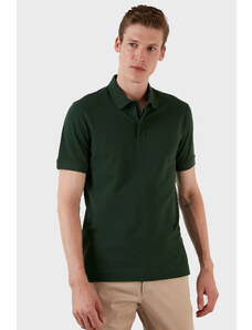 Exxe Pamuklu Regular Fit Düğme Ve Fermuarlı T Shirt Erkek Polo Ex601 Yeşil