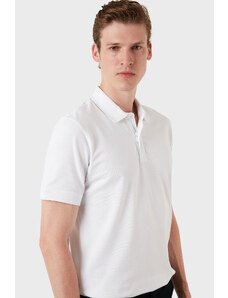 Exxe Pamuklu Regular Fit Düğme Ve Fermuarlı T Shirt Erkek Polo Ex601 Beyaz