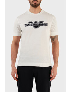 Emporio Armani Logolu Bisiklet Yaka % 100 Pamuk Regular Fit Erkek T Shirt 3r1tu8 1jsaz 0101 Beyaz