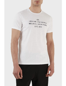 Armani Exchange Logolu Organik Jarse Pamuklu Bisiklet Yaka Slim Fit Erkek T Shirt 3rztbd Zja5z 1100 Beyaz