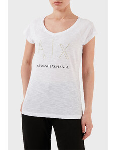 Armani Exchange % 100 Pamuk Regular Fit V Yaka Bayan T Shirt 3rytff Yj2xz 1000 Beyaz