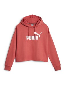 Puma Essentials Cropped Logo FL Kadın Kırmızı Kapüşonlu Sweatshirt