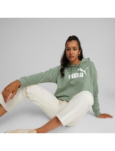 Puma Essentials Cropped Logo FL Kadın Yeşil Kapüşonlu Sweatshirt