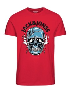 Jack&Jones Crown Skull Erkek Kırmızı Bisiklet Yaka Tişört