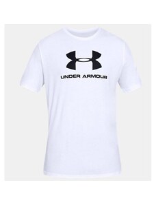 Under Armour Sportstyle Logo Erkek Beyaz Bisiklet Yaka Tişört