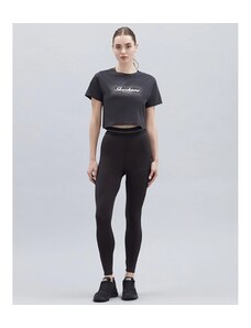 Skechers Graphic Shiny Logo Kadın Siyah Crop Tişört