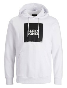 Jack&Jones Lock Erkek Beyaz Baskılı Kapüşonlu Sweatshirt