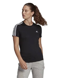 adidas Loungewear Essentials Slim 3 Stripes Kadın Siyah Tişört