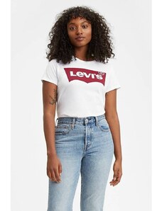 Levi's The Perfect Kadın Beyaz Baskılı Bisiklet Yaka Tişört