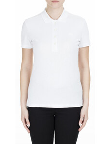 Lacoste Yaka T Shirt Bayan Polo Pf5462 001 Beyaz