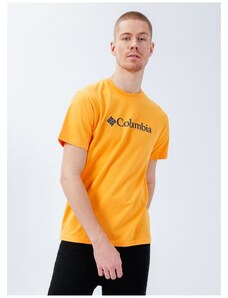 Columbia O Yaka Baskılı Sarı Erkek T-Shirt CS0287 CSC M BASIC BIG LOGO BRUSHED