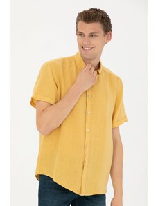 U.S. Polo Assn. Erkek Sarı Kısa Kollu Gömlek