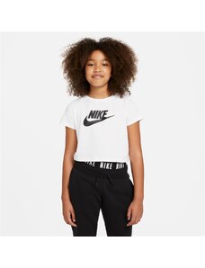 Nike Girls Sportswear Futura Çocuk Beyaz Crop T-Shirt