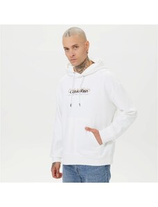 Calvin Klein Double Flock Logo Erkek Beyaz Sweatshirt