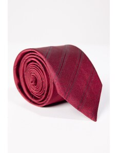 TUDORS Klasik Cep Mendilli Desenli Kırmızı Kravat