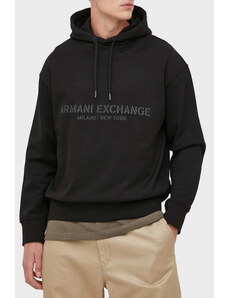 Armani Exchange Logolu Pamuklu Kapüşonlu Regular Fit Erkek Sweat 6rzmle Zj4xz 1200 Siyah