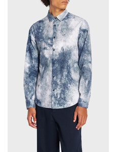 Armani Exchange % 100 Pamuk Regular Fit Tasarım Erkek Gömlek 6rzc30 Znxlz 21ce Beyaz-mavi