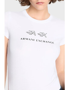 Armani Exchange Streç Pamuklu Slim Fit Bisiklet Yaka Bayan T Shirt 6ryt22 Yjc7z 1000 Beyaz