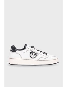 Pinko Logolu Hakiki Deri Sneaker Bayan Ayakkabı 101681 A0v9 O6w Beyaz-siyah