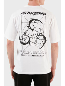 Les Benjamins Pamuklu Baskılı Oversize Erkek T Shirt Lb23fwfrwmuts-004 Beyaz