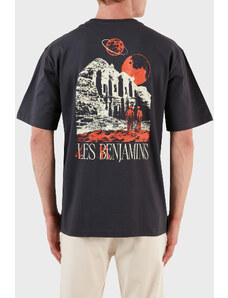 Les Benjamins Pamuklu Baskılı Oversize Erkek T Shirt Lb23fwfrwmuts-013 Antrasit