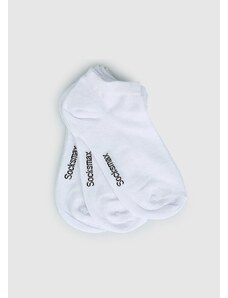 Beyaz Socksmax 2239 3Lü Beyaz Düz Patik Bayan Çorabı