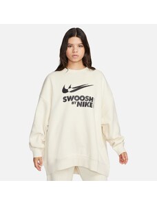Nike Sportswear Fleece Oversize Kadın Krem Rengi Sweatshirt