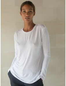 Luciee Long Sleeve Round Neck Tee In White