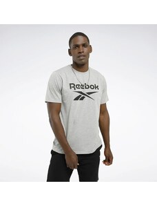 Reebok Identity Stacked Logo Erkek Gri Yuvarlak Yaka Tişört