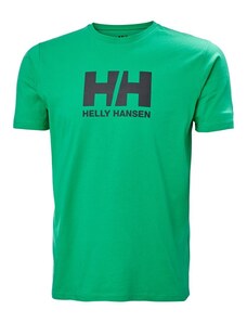 Helly Hansen Logo Erkek Yeşil Yuvarlak Yaka Tişört