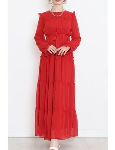 Janes Şifon Elbise Kırmızı