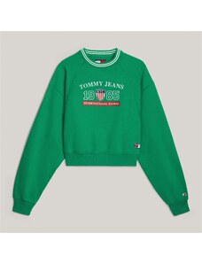 Tommy Jeans Archive Games Crew Kadın Yeşil Sweatshirt