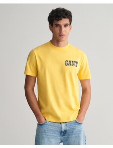 Gant Erkek Sarı Regular Fit Bisiklet Yaka Logolu T-Shirt