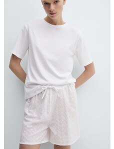 Mango Kadın Iki Parçalı Pamuklu Pijama Beyaz