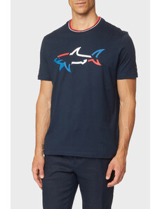 Paul & Shark Baskılı Bisiklet Yaka % 100 Pamuk Regular Fit Erkek T Shirt 22411054 013 Lacivert