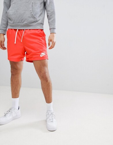 nike red woven shorts