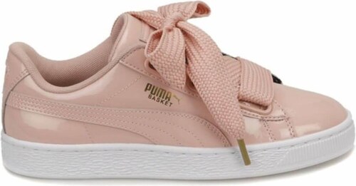 puma basket heart patent pink