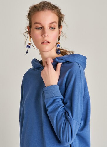 Ngstyle Kadin Oversize Kapusonlu Sweatshirt Mavi Glami Com Tr