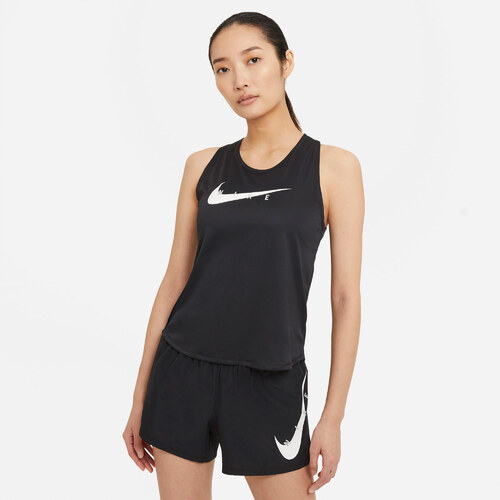 nike swoosh top black