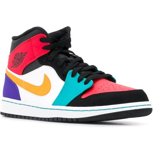 Air jordan 1 mid black multicolor best sale