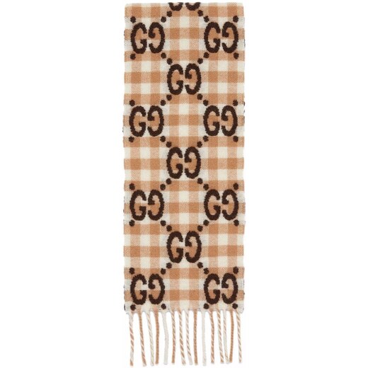 GG jacquard wool scarf Neutrals Farfetch Boys Accessories Scarves 