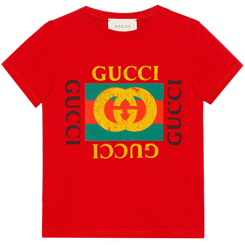 Gucci Kids Children s cotton T shirt with Gucci logo Red Glami