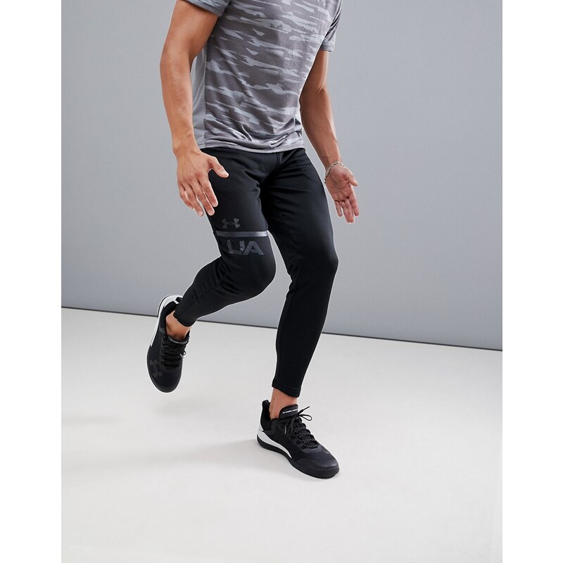Under Armour Training tech terry logo tapered joggers in black 1306447 001 Black Glami