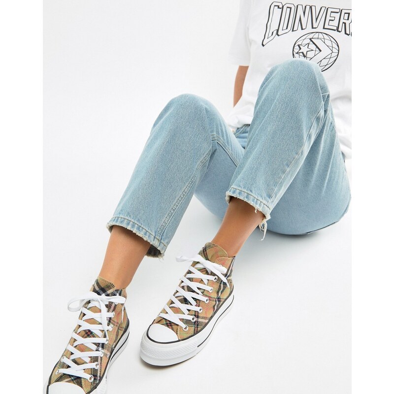 Bershka x Converse Check Flatform Hi Tops Multi Glami