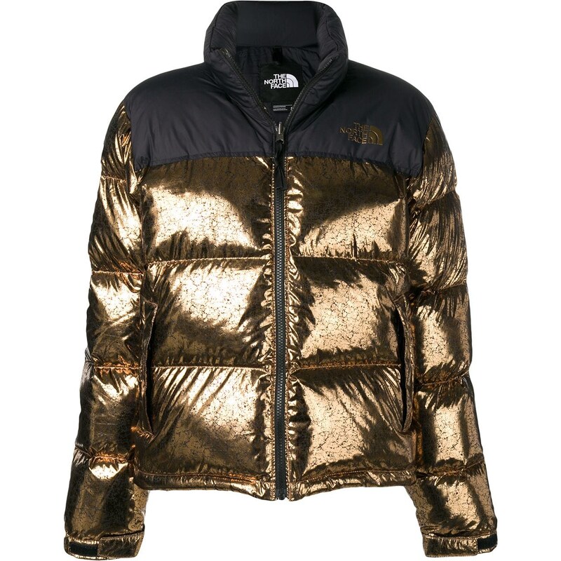 Metallic gold north hot sale face jacket