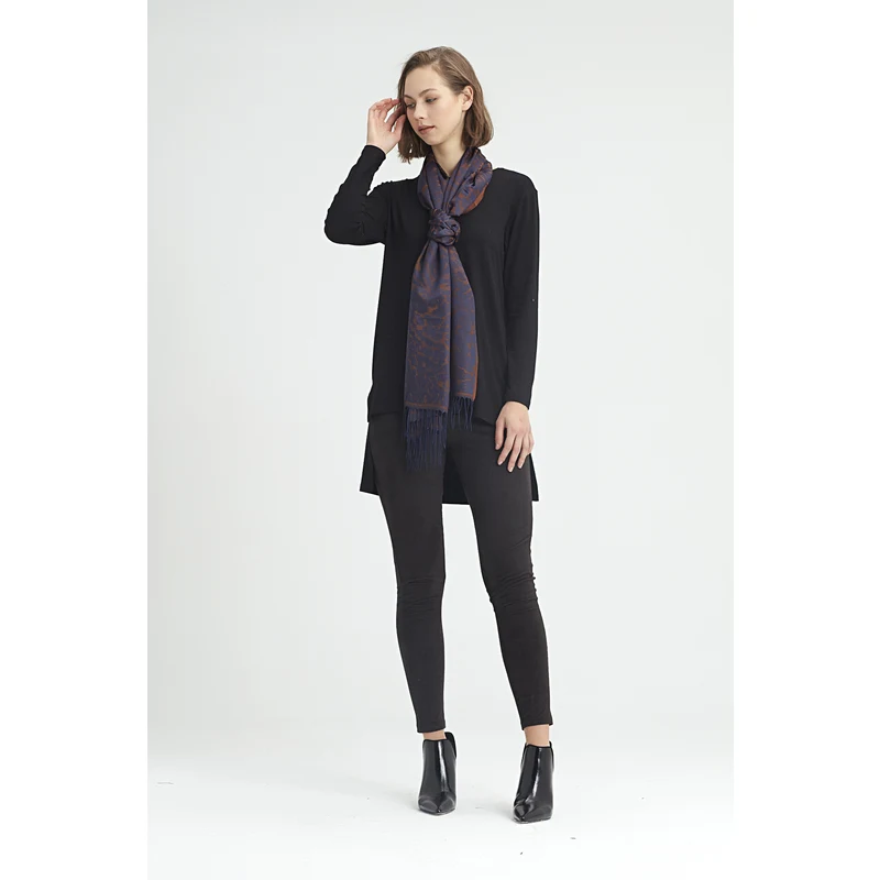 Mizalle Leopar Desenli Şal (Mor) PY5729