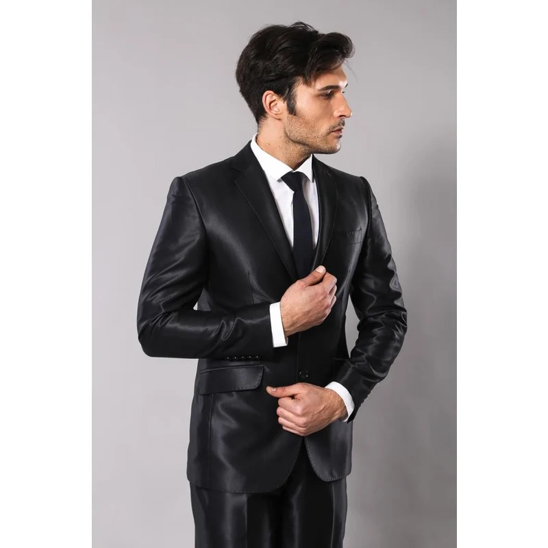 Black Shiny Men's Suit | Wessi